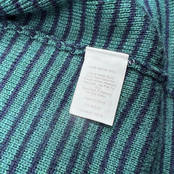 Talbots Womens Stripe Heavy Pure Merino Wool Open Front Duster Cardigan Sz XL - Picture 8 of 12